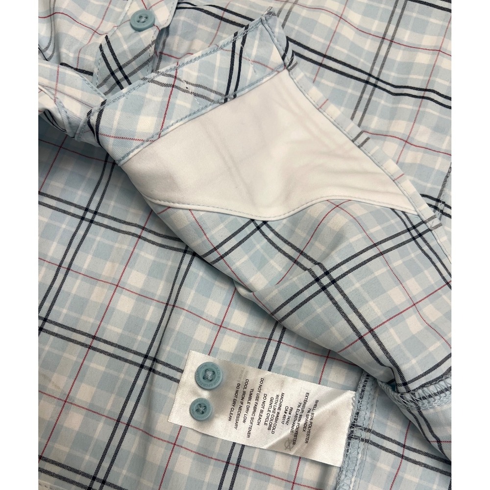 World Wide Sportsman Womens S Fishing Shirt Blue Plaid UPF 50 Vented Long Sleeve - Picture 10 of 10